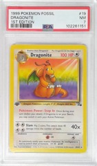 V1818: 1999: Dragonite: 19/62: 1ST Edition: Fossil: PSA: 7: NM: 102261151